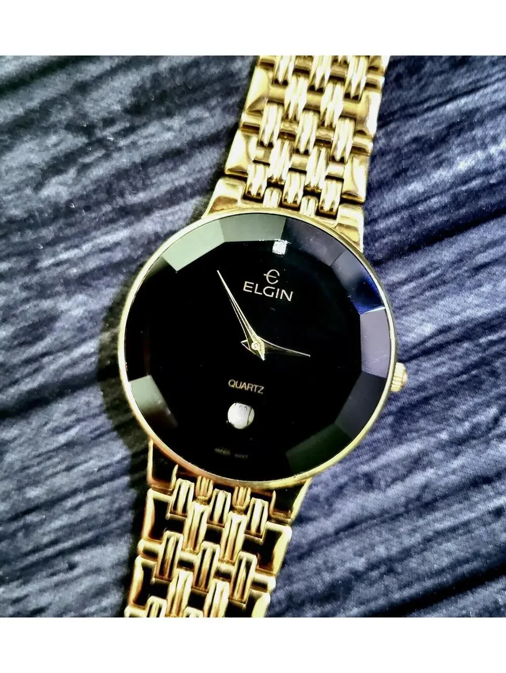 Rare Unisex Elgin‎ Diamond Dial Faceted Crystal Dress Watch